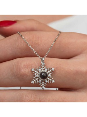 Serra Jewels Gümüş 100 Dilde Seni Seviyorum Kar Tanesi Kadın Kolye