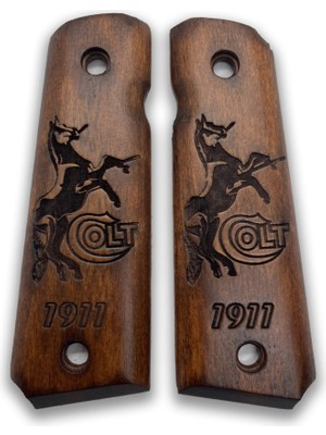 Zib Grips Silah Kabzası - Colt 1911, Girsan Mc 1911 ile Uyumlu - Koyu Kahverengi Renk - CLT1911CV059