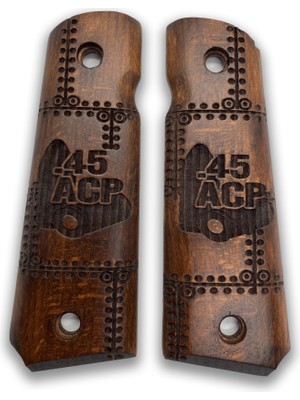 Zib Grips Silah Kabzası - Colt 1911, Girsan Mc 1911 ile Uyumlu - Koyu Kahverengi Renk - CLT1911CV080