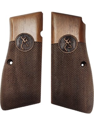 Zib Grips Silah Kabzası - Zig 14, Browning Hp, High Power 14, Dik Kasa, Browning Halkalı (Halka Için Kesim Yaptırmak Için Mesaj Atın), Halkasız ile Uyumlu - Koyu Kahverengi Renk - BRWHPCV026