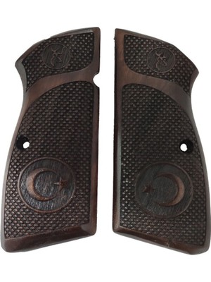 Zib Grips Silah Kabzası - Zig 14, Browning Hp, High Power 14, Spor Kasa ile Uyumlu - Koyu Kahverengi Renk - BRWHPSCV027