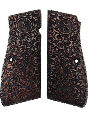 Zib Grips Silah Kabzası - Zig 14, Browning Hp, High Power 14, Dik Kasa, Browning Halkalı (Halka Için Kesim Yaptırmak Için Mesaj Atın), Halkasız ile Uyumlu - Koyu Kahverengi Renk - BRWHPCV023