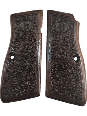 Zib Grips Silah Kabzası - Zig 14, Browning Hp, High Power 14, Dik Kasa, Browning Halkalı (Halka Için Kesim Yaptırmak Için Mesaj Atın), Halkasız ile Uyumlu - Koyu Kahverengi Renk - BRWHPCV021