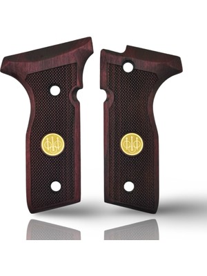 Zib Grips Silah Kabzası - Beretta Stoeger 8000F, 8000FL, 8040F, 8045FT, Cougar 8000 ile Uyumlu - Bordo Renk - Metal Logolu - BRTCGRBR001L2