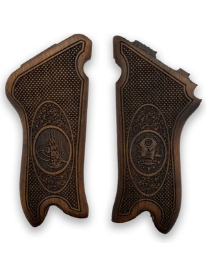 Zib Grips Silah Kabzası - Luger P08, 1917 Parabellum ile Uyumlu - Koyu Kahverengi Renk - LGRP08CV012