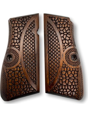 Zib Grips Silah Kabzası - Zig 14, Browning Hp, High Power 14, Dik Kasa, Browning Halkalı (Halka Için Kesim Yaptırmak Için Mesaj Atın), Halkasız ile Uyumlu - Koyu Kahverengi Renk - BRWHPCV017