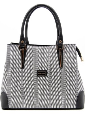 Silver & Polo Siyah Beyaz - Siyah SP667 Kadın El Çantası