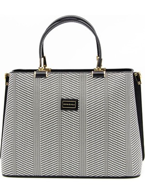 Silver & Polo Siyah Beyaz - Siyah SP924 Kadın El Çantası