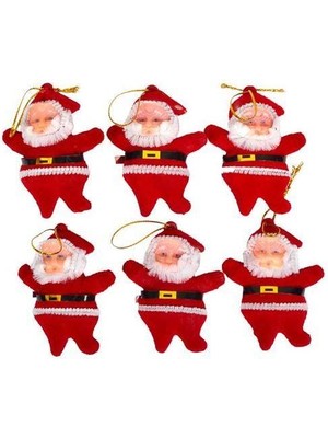 Parti Dükkanım Noel Baba Kadife Yılbaşı Süsü 6 Adet