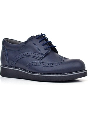 Rakerplus Lacivert Mat Bağcıklı Erkek Çocuk Klasik Ayakkabı
