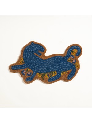 Zsa Zsa Zsu Kerala Şekil Hindistan Cevizi Lifi Kapı Önü Paspası 45X75 cm Mavi