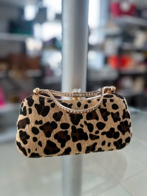 Eva Samli Boutique Abiye Çanta Leopar