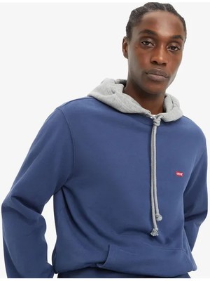 Levi's Erkek Kapüşonlu Mavi Sweatshirt - 001TV-0001