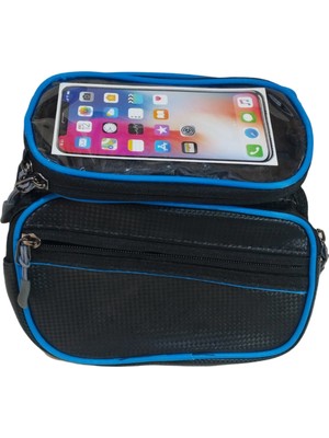 Güçlü Bisiklet Motosiklet Bisiklet Ön Heybe Çanta Çıkarılabilir Telefon ve Yağmur Kılıflı