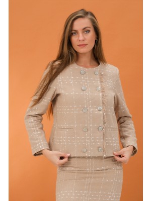 Tuvit Saçaklı Ceket