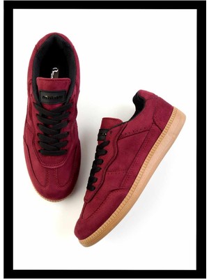 Bambi Bordo Süet  Kadın Sneaker K01591512502