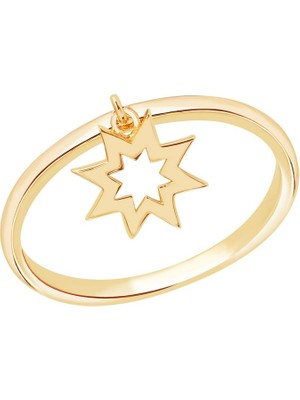 Diamond Line-Gülaylar 14 Ayar Sarı Altın Yıldız Figürlü Yüzük