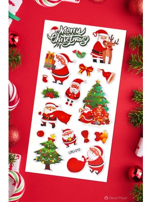 BP Tattoo Yılbaşı Sticker Set Kabartmalı Çıkartma Etiket Sticker Noel Süslemeleri