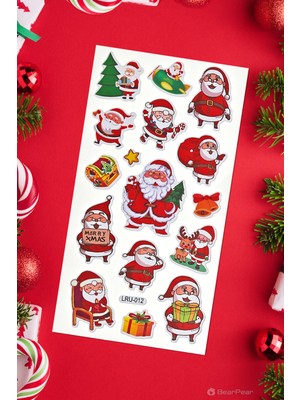 BP Tattoo Noel Baba Yılbaşı Çıkartmaları Kabartmalı Sticker Set Noel