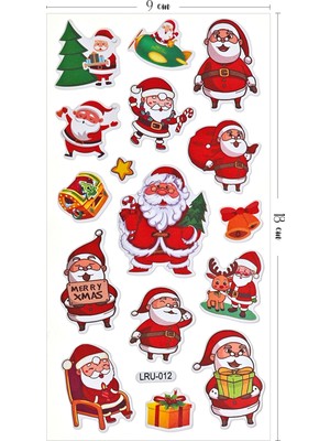 BP Tattoo Noel Baba Yılbaşı Çıkartmaları Kabartmalı Sticker Set Noel