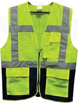 Öncü 10 Adet Mühendis Tipi  Reflektörlü Çift Renk  İkaz Yeleği ( 10X Adet)