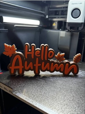 Cadde 3D Hello Autumn Sign - Merhaba Sonbahar Dekor Tabela - Dekoratif