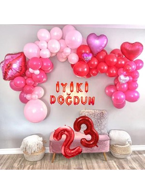 Cugy Kadınlar Için Romantik Konsept Balon Zinciri Doğum Günü Parti Kutlama Seti