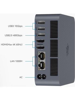 Beelink EQI12 I7 - Intel 12.nesil 12650H, 24GB Ddr5 Ram, 500GB M.2 Ssd, 4K Hdmı, Wifi 6+Bt 5.2, WIN11 Pro Mini Pc