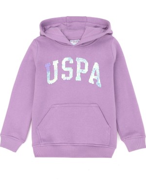 U.S. Polo Assn. Çocuk Lila Basic Kapüşonlu Sweatshirt 50272615-VR034