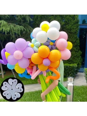 Balon Diyarı 20'li Balon Çiçek Yapma Aparatı - Parti ve Etkinlikler Için Dekoratif Balon Çiçek Bağlantı Aparatı