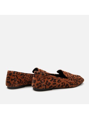 Hotiç 01AYH297630A379 HAKIKI Deri Leopar Kadın Loafer