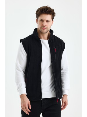 Monox Erkek Tam Fermuarlı Spor Polar Yelek