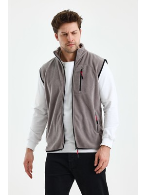 Monox Erkek Tam Fermuarlı Spor Polar Yelek