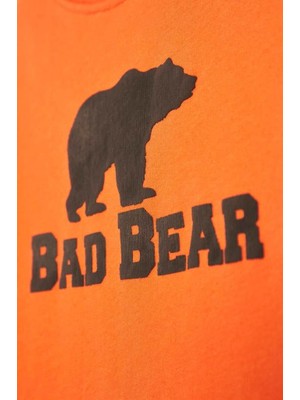 Bad Bear Logo Crewneck Kids Turuncu Baskılı Çocuk Sweatshirt