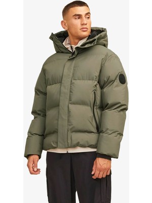 Jack & Jones Jcoalpha Puffer Erkek Yeşil Mont 12261971-DUSTYOLIVE