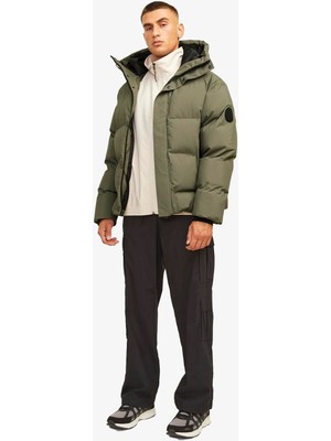 Jack & Jones Jcoalpha Puffer Erkek Yeşil Mont 12261971-DUSTYOLIVE