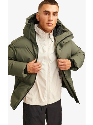 Jack & Jones Jcoalpha Puffer Erkek Yeşil Mont 12261971-DUSTYOLIVE