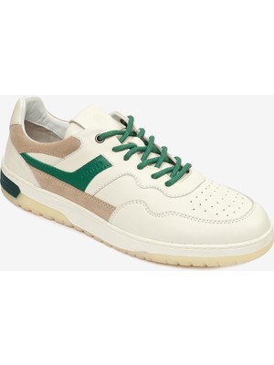 Greyder Erkek Beyaz Yeşil Hakiki Deri Sneaker Ayakkabı 4Y1SA17441