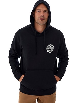 Columbia Button Badge Hoodie Erkek Siyah Outdoor Sweatshirt CS0391-010