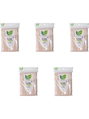 Roll-Up Doğaya Dönüş Ekolojik Doğal Doğa Dostu  Ahşap Çatal - 16  cm . - 50'li 5 Paket