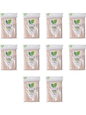 Roll-Up Doğaya Dönüş Ekolojik Doğal Doğa Dostu  Ahşap Çatal - 16  cm . - 50'li 10 Paket