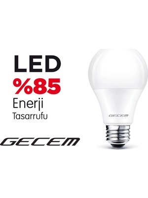 Gecem 9W LED Ampul E27 Duy 3000K (Günışığı)