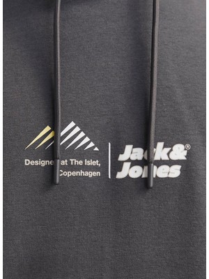 Jack & Jones Kapüşon Yaka Mor Erkek Sweatshırt 12266908_JCOLIMA Logo Sweat Hood Bf