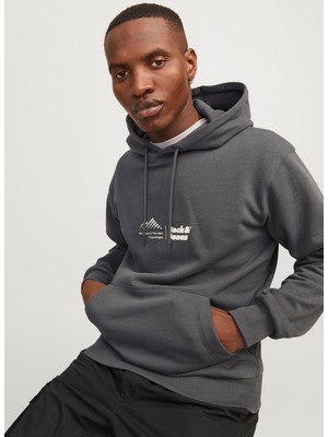 Jack & Jones Kapüşon Yaka Mor Erkek Sweatshırt 12266908_JCOLIMA Logo Sweat Hood Bf