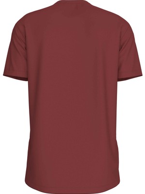 Calvin Klein Jeans Bisiklet Yaka Nakışlı Bordo Erkek T-Shirt J30J325649VAI Monologo Tee