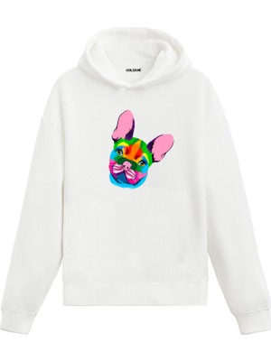 Colermi Köpek Luna Renkli Köpek Tasarımı Doğum Günü Hediyesi Pamuklu Hoodie Kapşonlu Sweatshirt