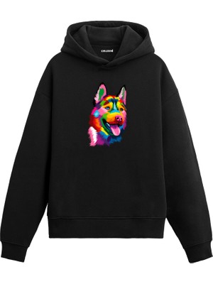 Colermi Köpek Paskal Renkli Köpek Tasarımı Doğum Günü Hediyesi Pamuklu Hoodie Kapşonlu Sweatshirt