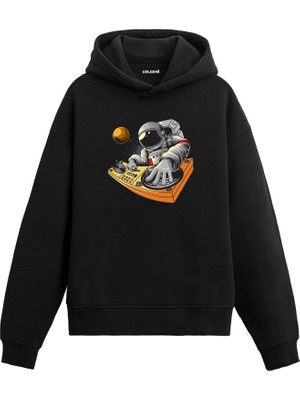 Colermi Uzay Dj'i Uzay Temalı Astronomi Astronot Gezegen Tasarım Doğum Günü Hediyesi Pamuklu Hoodie Kapşonlu Sweatshirt