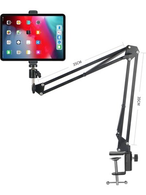 6-11 Inç Esnek Tablet Telefon Standı 360 Derece Dönebilen Masa ve Yatak Başı Tablet Tutucu