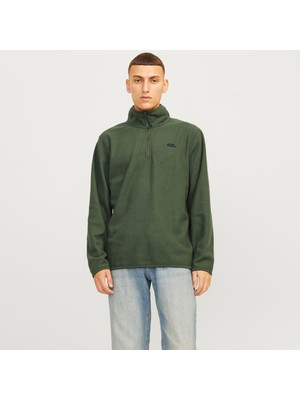 Jack & Jones Erkek Yarım Fermuarlı Logo Baskılı Sweatshirt - Corp